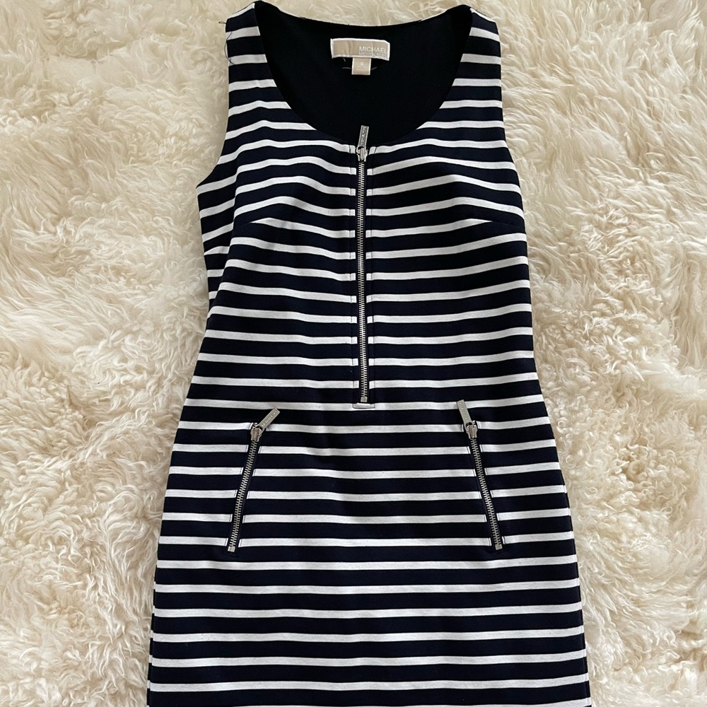 Michael Kors Black White Stripe Dress